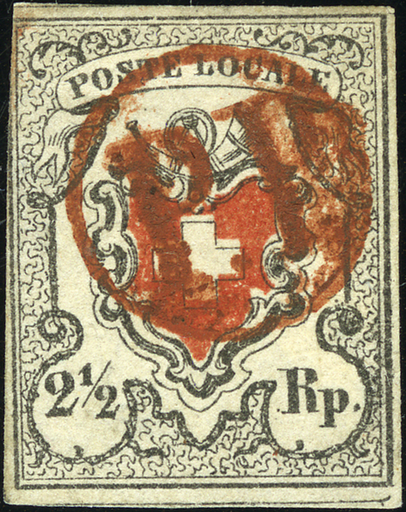 [7034.14.22] 2 1-2 Rp. schwarz-rot, Type 6