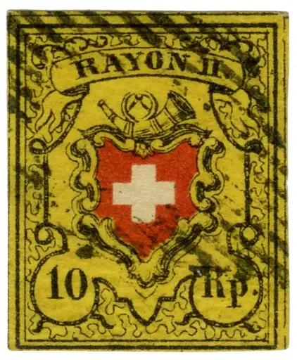 [7039.16.73] 10 Rp. schwarz-rot-gelb, Type 29, Stein B1 (LU)