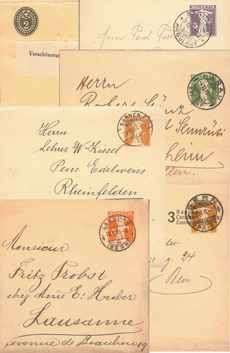 [7260.1905.01] 1905-1928, Kollektion mit Schweizer Streifbändern