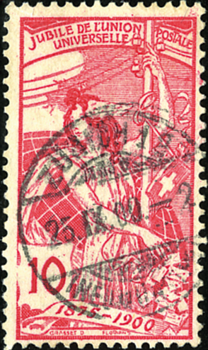 [7280.78.03] 10 Rp. stumpfkarmin statt anilinrosa (unter Quarzlampe mattrosa)