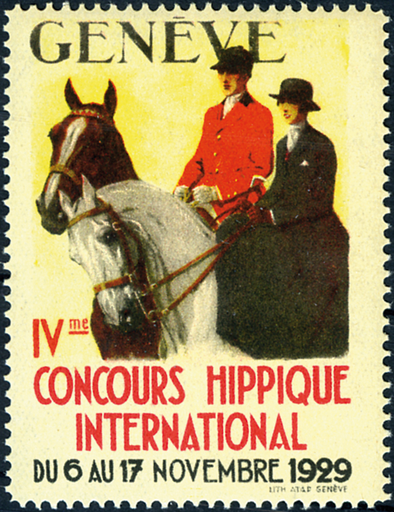 [7300.1929.02] 1929, Werbevignette, 4. Concours hippique Genève