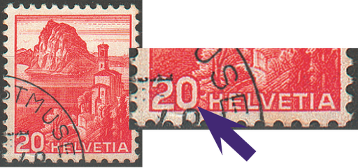 [7300.215.10] 20 Rp. San Salvatore, "Doppelprägung"