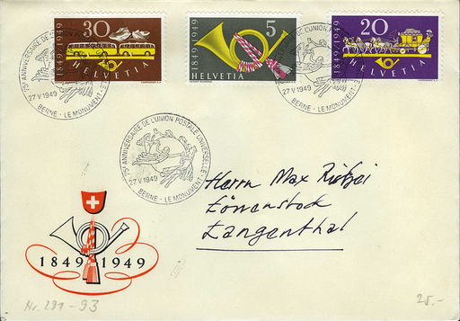 [7300.291.05] 1949, 100 Jahre Eidgenössische Post