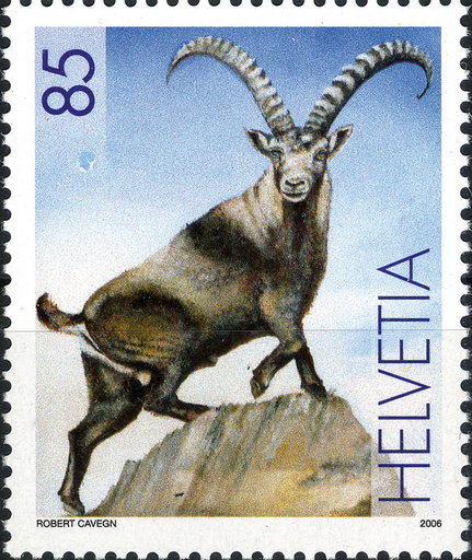 [7300.1196.08] 85 Rp. Steinbock, "Grosser, blauer Putzer unter 85 "