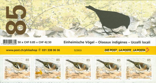 [7300.1236.54] 85 Rp. Buchfink, "Grosse orangegelbe Flecken"