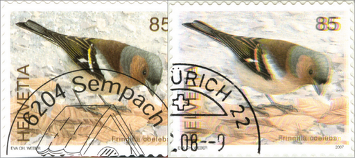[7300.1236.06] 85 Rp Buchfink, "Starke Druckverschiebung des ganzen Markenbildes"