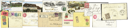 [7300.1883.02] 1883-1975 Spezialkollektion BASELLAND: Über 123 Belegen und 58 historischen Ansichten