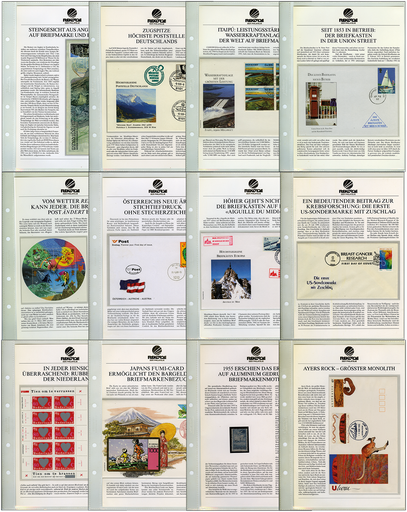 [7300.1996.01] Rekorde der Philatelie - Spezialsammlung mit über 110 Kapiteln , in drei gewichtigen Ordnern.