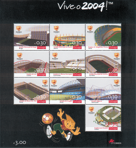 [7300.2004.12] 2004, Fussball-EM, Zusammendruck-Kleinbogen
