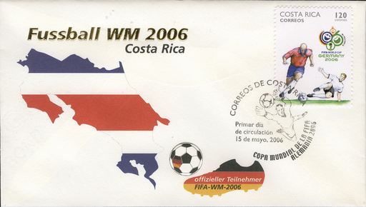 [7300.2006.60] 2006, FDC WM - Teilnehmer Costa Rica