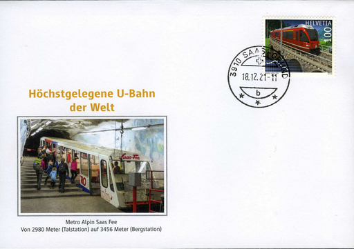 [7309.2021.02] Höchstegelegne U-Bahn der Welt - Metro Saas Fee