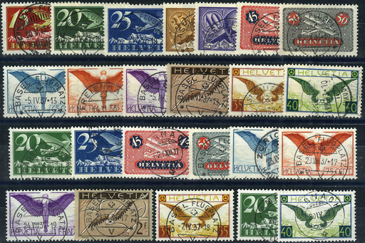 [7370.3.11] 1923-40 Offizielle Ausgaben, alle Papiersorten meist schöner Vollstempel