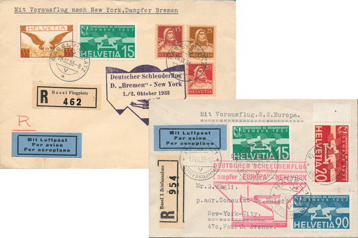 [7371.1932.10] 1932-33, Katapultspost Dampfer &quot;Bremen&quot; und &quot;Europa&quot;
