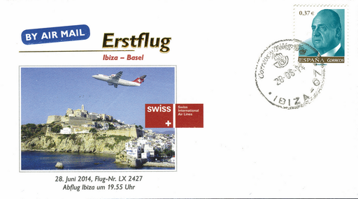[7371.2014.17] 2014, Erstflug Swiss Airlines Ibiza-Basel