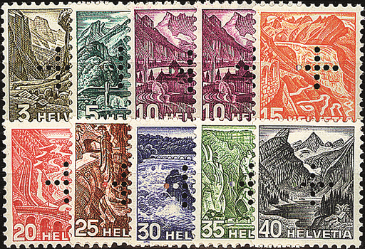 [7430.19.02] 1935-1937, Landschaftsbilder mit eingelochtem Kreuz