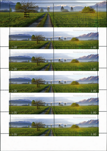[7820.1508.04] 2010, Liechtenstein Panorama, Zähnungsverschiebung