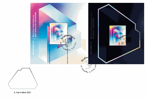 [7823.1988.02] Sonderblock "4.0 Blockchain Technologie", Combo-Beleg Normalblock und ungezähnte Sonderedition