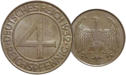 [7983.1932.01] 1932, 4 Reichspfennig "Deutsches Reich"