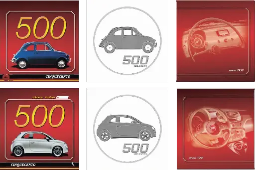 [7993.2008.06] 2008, Euro - Kursmünzen-Satz mit der Prägung "FIAT 500"