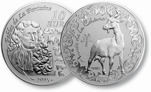 [7993.2015.01] 2015, 10-Euro-Sondermünze &quot;Jahr der Ziege&quot; von Frankreich