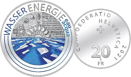 [7996.2021.08] 2021, 20 Fr. Gedenkmünze "Wasserenergie"