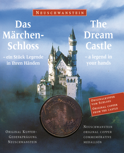 [9955.1998.01] Neuschwanstein Gedenkprägung in Kupfer von Schlossdach