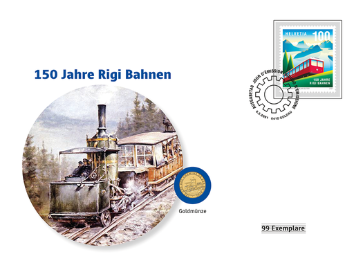 [9959.1821.03] Numisbeleg &quot;150 Jahre Rigi Bahnen&quot;